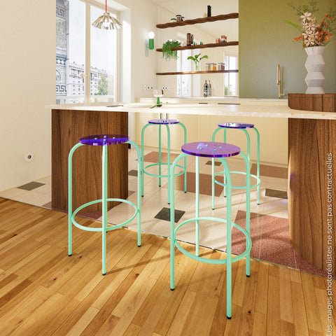TABOURET HAUT - PLEXIGLASS ACRYLIQUE - COLORS
