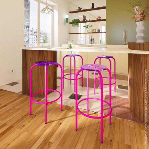 TABOURET HAUT - PLEXIGLASS ACRYLIQUE - COLORS