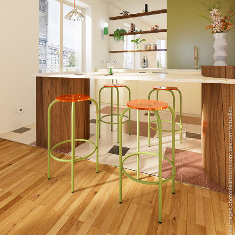 TABOURET HAUT - PLEXIGLASS ACRYLIQUE - COLORS