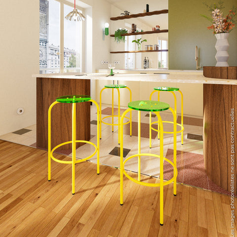 TABOURET HAUT - PLEXIGLASS ACRYLIQUE - COLORS