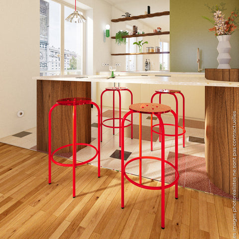 TABOURET HAUT - PLEXIGLASS ACRYLIQUE - COLORS