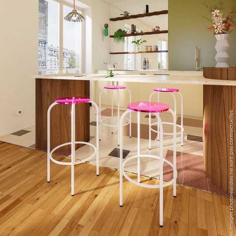 TABOURET HAUT - PLEXIGLASS ACRYLIQUE - POP