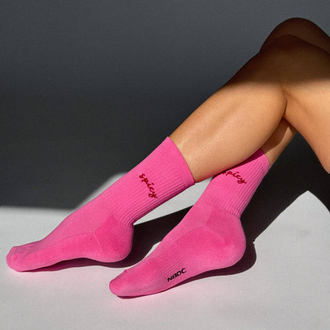 CHAUSSETTES BRODEES ROSES - SPICY