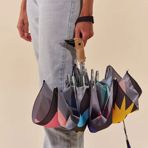 PARAPLUIE COLORÉ PLASTIQUE RECYCLÉ - MOTIFS