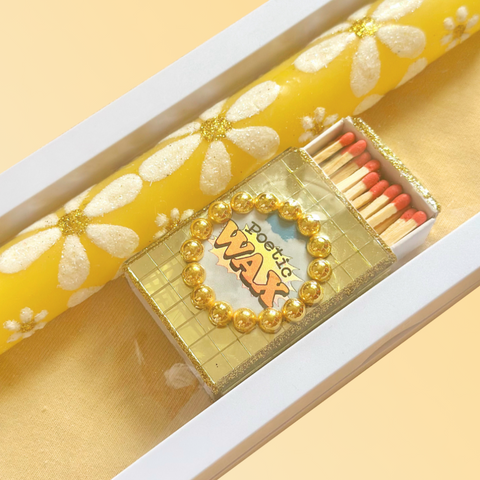 COFFRET BOUGIE + ALLUMETTES - PAILLETTES ET STRASS