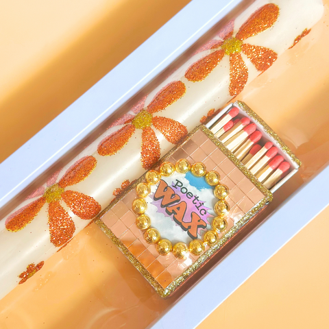 COFFRET BOUGIE + ALLUMETTES - PAILLETTES ET STRASS