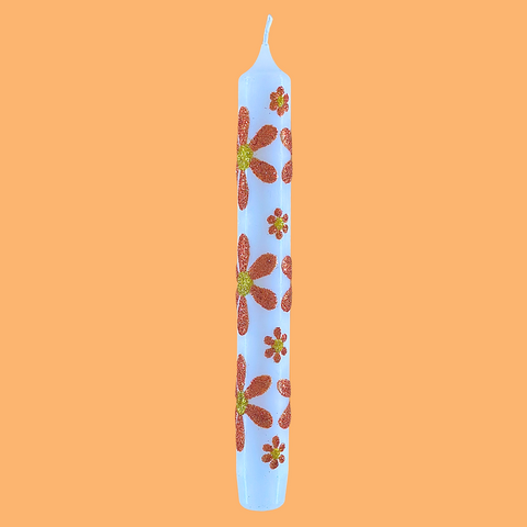 BOUGIE À MOTIF PAILLETÉ UNITÉ - FLEURS