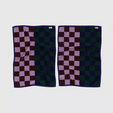 PETITE SERVIETTE REVERSIBLE - DAMIER RÉVERSIBLE / LOT DE 2