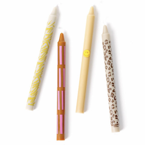 GRANDES BOUGIES - LOT DE 4 - LEOPARD