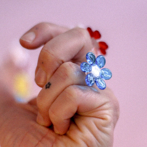 BAGUE UNIQUE FLEUR - VERRE DE MURANO