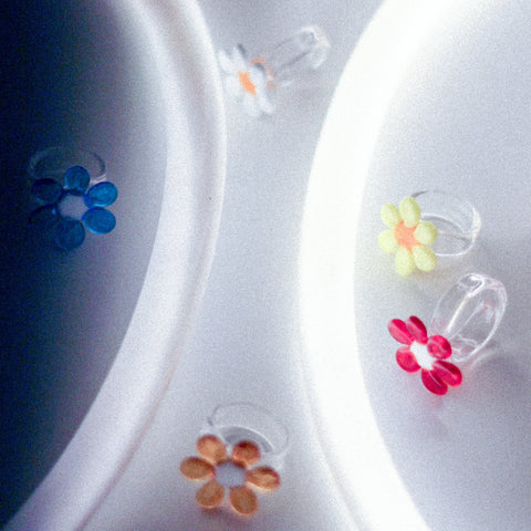 BAGUE UNIQUE FLEUR - VERRE DE MURANO