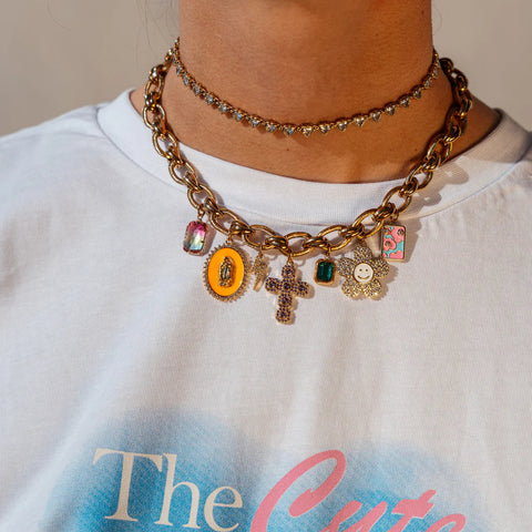 COLLIER CHAINE DOREE & PAMPILLES - MAMY GERMAINE