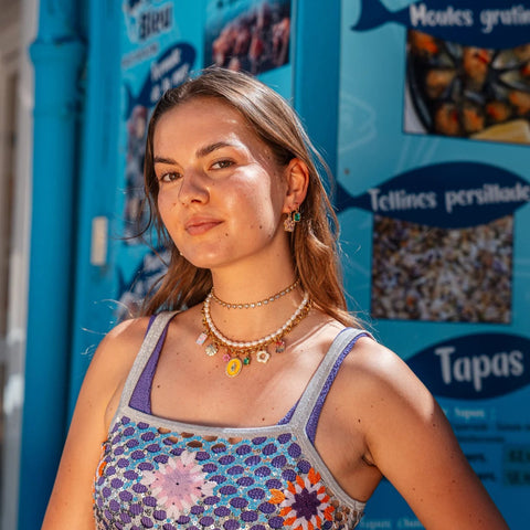 COLLIER CHAINE DOREE & PAMPILLES - MAMY JOSETTE