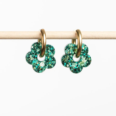 BOUCLES D'OREILLES PAILLETTES - CREOLES FLEURS
