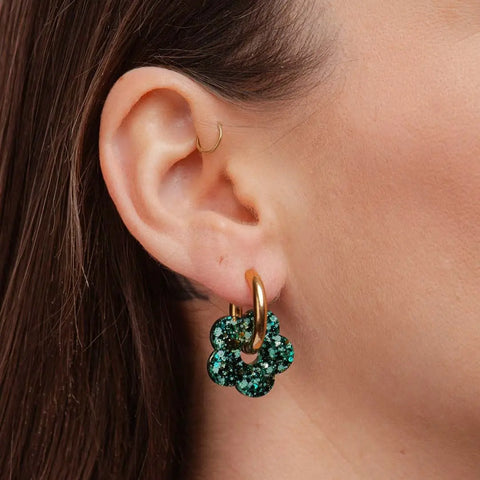 BOUCLES D'OREILLES PAILLETTES - CREOLES FLEURS