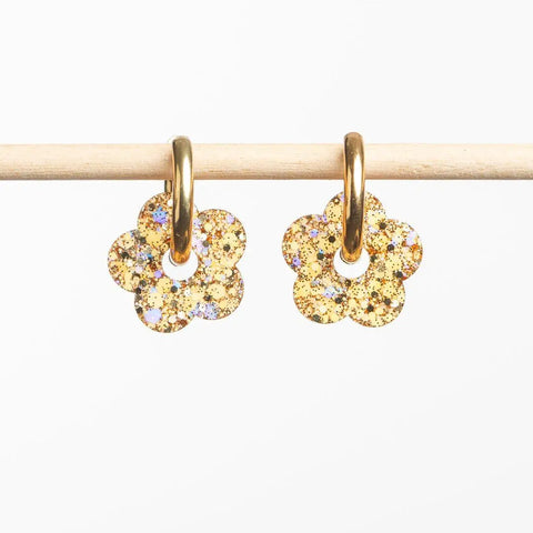 BOUCLES D'OREILLES PAILLETTES - CREOLES FLEURS