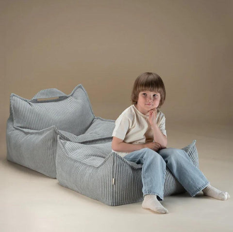 POUF ENFANT CARRE - BEAN BAG - VELOUR COTELE