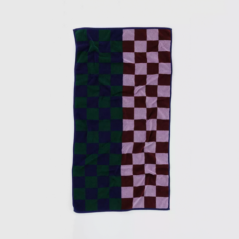 GRANDE SERVIETTE COTON - DAMIER RÉVERSIBLE
