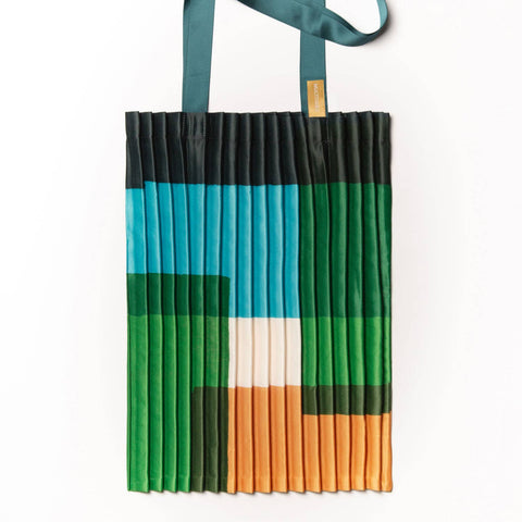TOTE BAG LEGER GRAPHIQUE - SOIE SYNTHETIQUE PLISSÉE