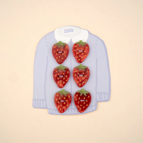 KIT BOUTONS A COUDRE - FRAISE