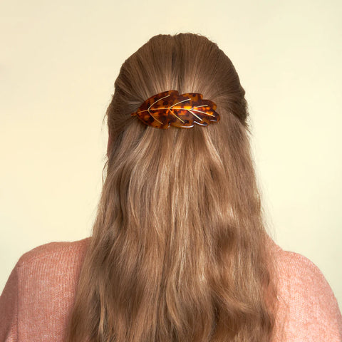 GRANDE BARRETTE À CHEVEUX - FEUILLE AUTOMNE