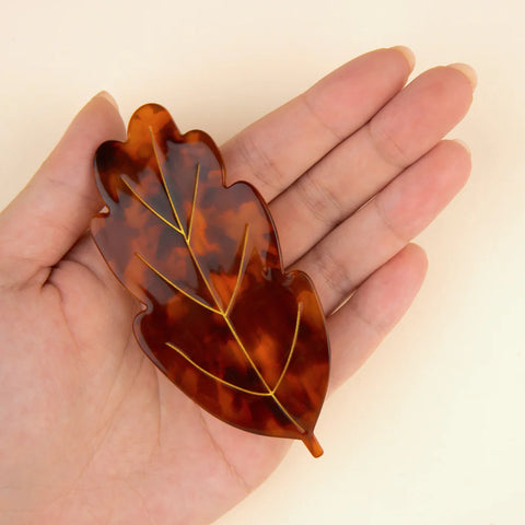 GRANDE BARRETTE À CHEVEUX - FEUILLE AUTOMNE