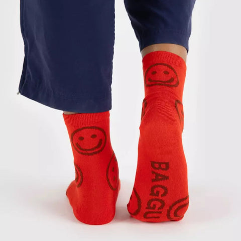 CHAUSSETTES ROUGES - SMILEY