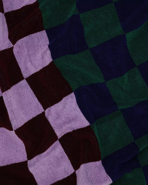 GRANDE SERVIETTE COTON - DAMIER RÉVERSIBLE