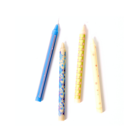 GRANDES BOUGIES - LOT DE 4 - FLEURS