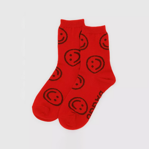 CHAUSSETTES ROUGES - SMILEY