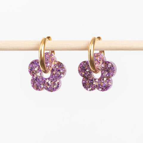 BOUCLES D'OREILLES PAILLETTES - FLEURS