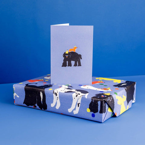 CARTE DE VOEUX - CHIEN FESTIF