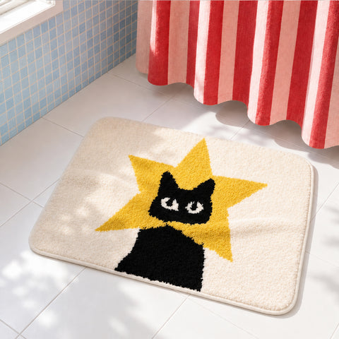 TAPIS DE BAIN - CHAT ETOILE