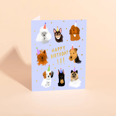 CARTE ANNIVERSAIRE CHIENS - HAPPY BIRTHDAY