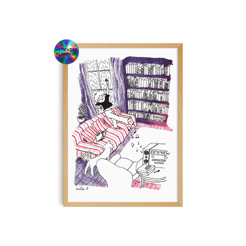 ILLUSTRATION A3 & STICKER HOLOGRAPHIQUE - EMILIE TRONCHE
