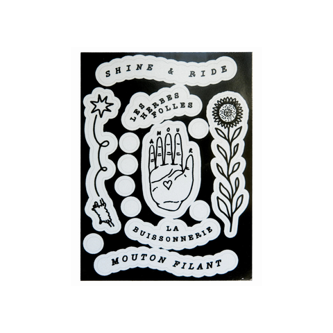 PLANCHE DE STICKERS RÉFLÉCHISSANTS VÉLO - LOVE HANDS