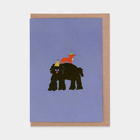 CARTE DE VOEUX - CHIEN FESTIF