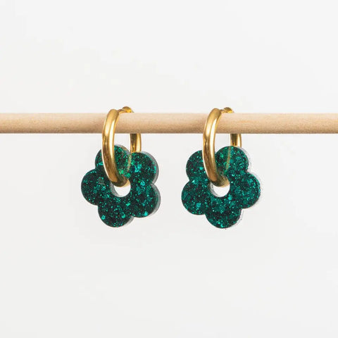 BOUCLES D'OREILLES PAILLETTES - FLEURS