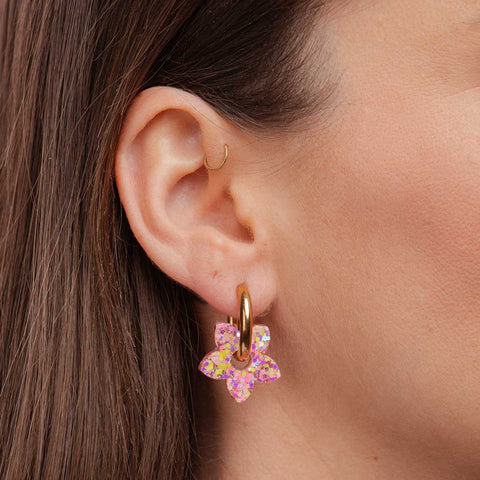 BOUCLES D'OREILLES PAILLETTES - CREOLES TIARÉ