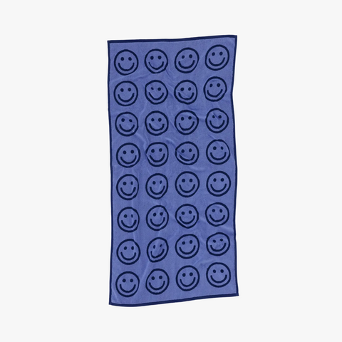 GRANDE SERVIETTE COTON -  SMILEY RÉVERSIBLE