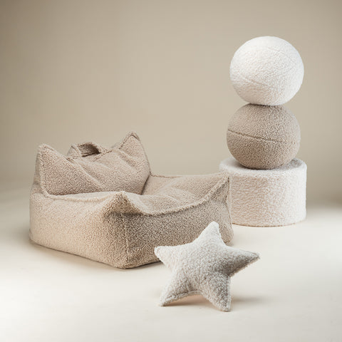 POUF ENFANT DOSSIER - BEAN BAG - LAINE BOUCLÉE