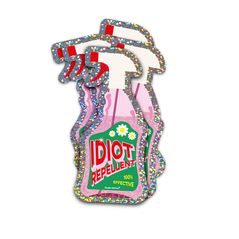 STICKER BRILLANT - REPULSIF A IDIOT
