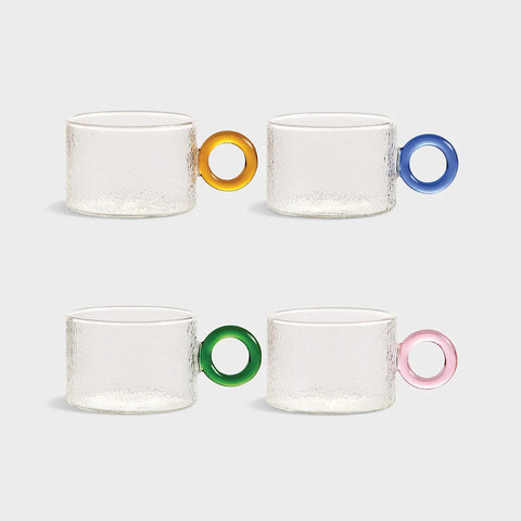MUG GLASS CUPS - CHIQUITO SET OF 4