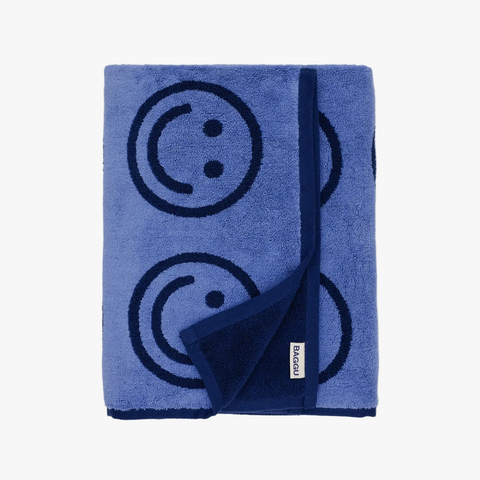 GRANDE SERVIETTE COTON -  SMILEY RÉVERSIBLE