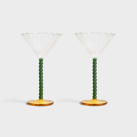 VERRES COCKTAILS - PERLES (LOT DE 2)