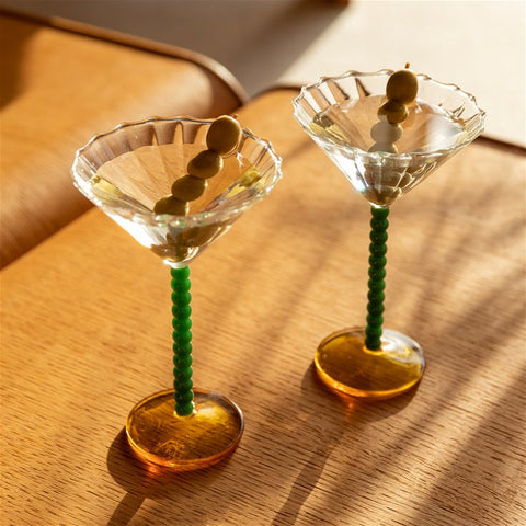 VERRES COCKTAILS - PERLES (LOT DE 2)