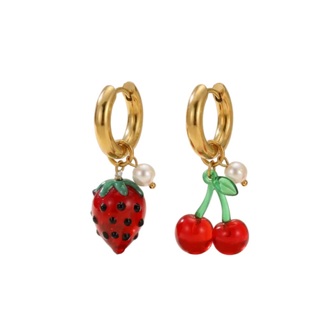 MONO BOUCLE OREILLE - FRUITS EN VERRE