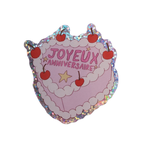 STICKER BRILLANT - GATEAU D'ANNIVERSAIRE