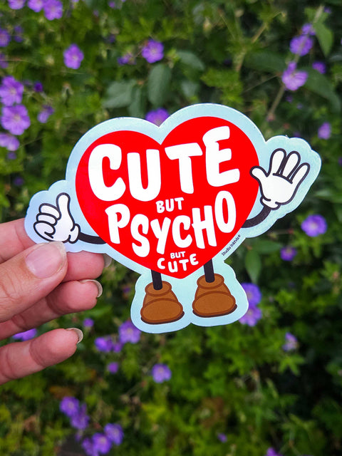 STICKER COEUR - CUTE BUT PSYCHO