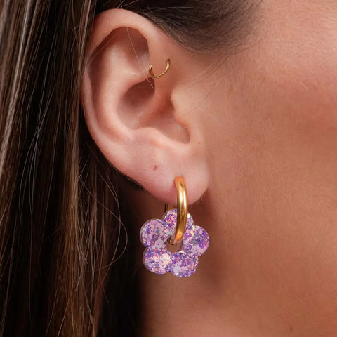 BOUCLES D'OREILLES PAILLETTES - CREOLES FLEURS